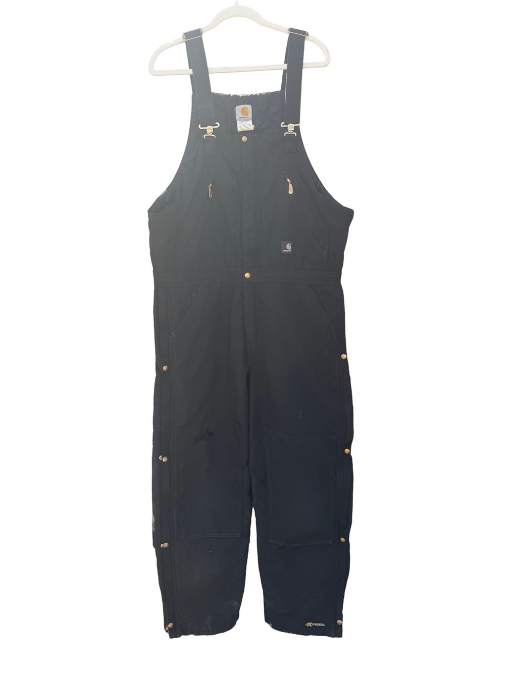 Carhartt Thrashed Men Yukon Extreme Arctic Quilt Lined Bib Overalls Farm 38 x 32